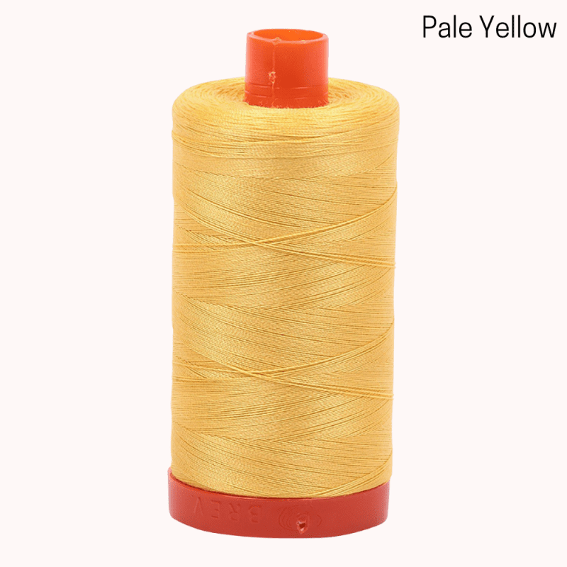 Aurifil 50wt Mako Pale Yellow Cotton Large Spool 034cb7fc 5e53 48e4 8ead 8a13bfa9c14f