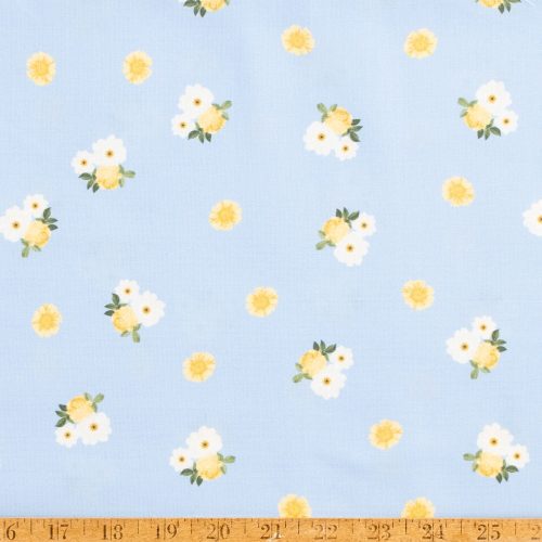 true fabrics sunshine blooms floral dot sky1