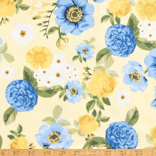 true fabrics sunshine blooms main floral yellow4