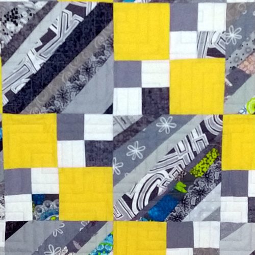 yellow grey string quilt2