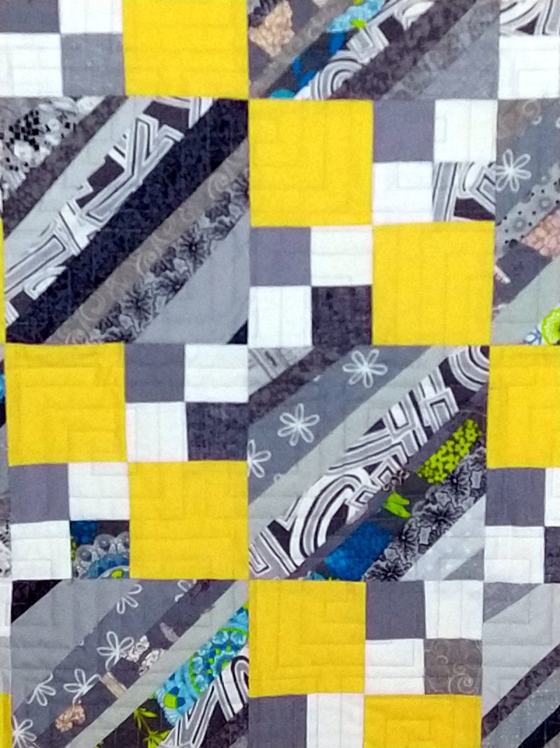 yellow grey string quilt2