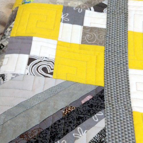 yellow grey string quilt7