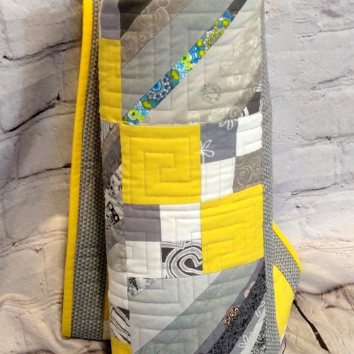 yellow grey string quilt9