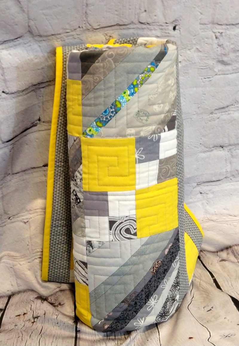 yellow grey string quilt9